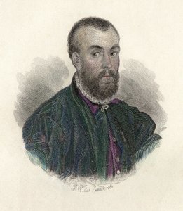 Portrét Andre Vesale (1514-1564), vlámský lékař, který působil ve Španělsku a Itálii. v „Užitečné portréty Hommes“ od French School
