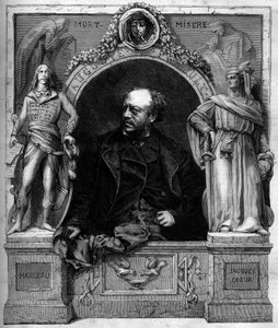 Portrét Antoina Augustina Preaulta (1809-1879), francouzského sochaře. Rytina do „“ The Illustrated World““ č. 1139 z 25. ledna od French School