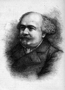 Portrét Antoina "" Tonyho"" Revillona (1832-1898), francouzského novináře a zástupce. Rytina v „“ Le Monde Illustré““ č. 1276 z 10. září od French School