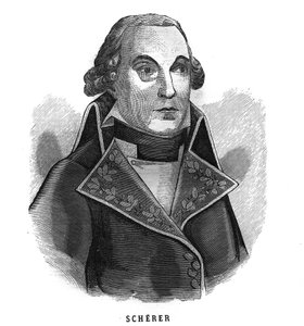 Portrét Barthelemy Louis Joseph Scherer (1747-1804), ministr války. Rytina v "Les Illustrations De L