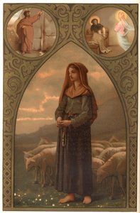 Portrét Bernadette Soubirous (1844-1879), pastýřky v Lourdes, Hautes Pyrenees (65) od French School