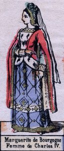 Portrét Blanche Burgundské (asi 1296-1326), manželky francouzského Karla IV. (Kapetovská dynastie). Ilustrace z konce 19. století. od French School