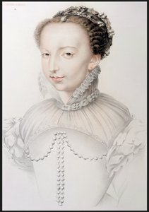 Portrét Catherine de Medici (1519-89), faksimile kresby ze 16. století objevující se v Portrétech nejslavnějších francouzských osobností 16. století od P.G. Niel, Paříž, 1848 (grafit o od French School