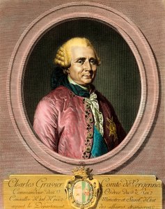 Portrét Charlese Graviera, hraběte z Vergennes (1719 - 1787). Rytina 18. století. Soukromá sbírka. od French School