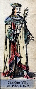 Portrét francouzského Karla VIII nebo Karla VIII. Vlídného (1470-1498) (dynastie Kapetovců). Ilustrace z konce 19. století. od French School