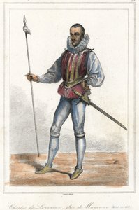 Portrét Charlese de Lorraine, vévody z Mayenne (1554 - 1611), francouzského prince. Po Henrim, vévodovi z Guise, byl hlavou ligy (1589). od French School