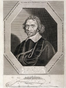 Portrét Clementa Metezeaua, architekta a inženýra krále, vynálezce přehrady přes kanál de la Rochelle, léta 1627-28 od French School