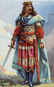Portrét Clotaire (Clothaire) IV., krále franků v letech 716 až 718. Chromolitografie kolem roku 1890. od French School