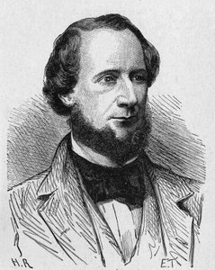 Portrét Cyruse West Fielda (1819 - 1892), amerického průmyslníka - v „“ Album of Science; proslulí učenci; Velké objevy””” 1896. od French School