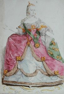 Portrét carevny Kateřiny II. (1729-96) Veliké z Ruska, konec 18. století (barevná rytina) od French School