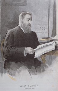 Portrét Eugena Poubella (1831-1907) z časopisu La Revue Illustree. 15. června 1893 (barevná rytina) od French School