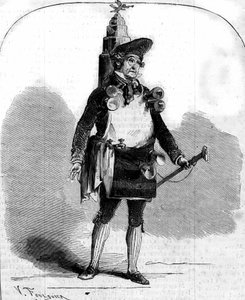Portrét Fredericka Lemaitre (1800-1876), francouzského komika v "Le Marchand de coco" "od Adolphe d