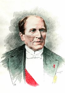 Portrét Georgese Eugena Haussmanna zvaného baron Haussmann (1809 - 1891) prefet Seiny za Druhého císařství. Rytina 19. století. Soukromá sbírka. od French School