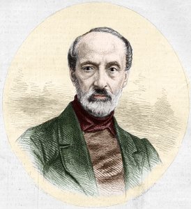 Portrét Giuseppe Mazziniho (1805-1872), italského politika a nacionalisty. Rytina v „“ Le Monde Illustré““ č. 779 ze dne 16. března 1872. od French School