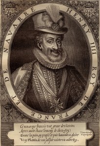 Portrét Jindřicha IV. (1553-1610) Francouzský král - Portrét Jindřicha IV. (1553-1610) Francouzský král - rytina 17. stol. od French School