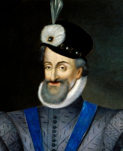Portrét francouzského krále Jindřicha IV. (1553-1610). Detail. Anonymní francouzské malířství 17. století. Olej na plátně. Rozměr: 0,95 x 1,13 m. Povinná zmínka: Sully sur Loire, Chateau de Sully od French School