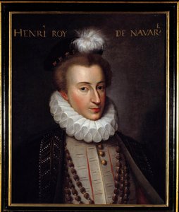 Portrét Jindřicha IV. (1553-1610) francouzského krále Malba francouzské školy. Slunce 16. století. 0,51x0,61m. Pau, hradní muzeum od French School