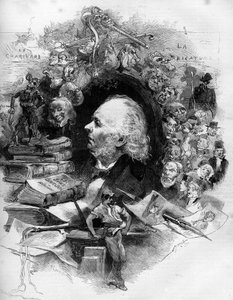 Portrét Honore Daumiera (1808-1879), francouzského kreslíře, malíře a karikaturisty. Rytina v „“ Le Monde Illustré““ č. 1143 z 22. února od French School