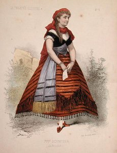 Portrét Hortense Schneider (1833-1920) v roli La Perichole ve stejnojmenné operetě Jacquese Offenbacha (1819-90) ilustrace z 