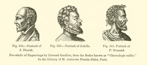 Portrét J. Daurata, Portrét Jodelle, Portrét P. Ronsarda (rytina) od French School