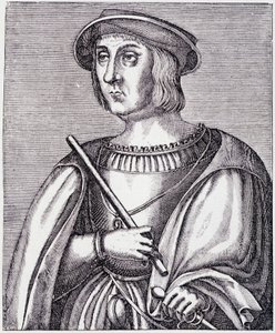 Portrét Jacquese II de Chabannes (La Palice) (1470-1525) rytina z knihy "Louis XII et Anne de Bretagne" od Paula Lacroixe, ed. Georges Hurtrel od French School