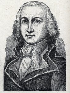 Portrét Jean Baptiste Cyrus Adelaide de Timbrune de Thiembronne dit Valencia, hraběte z Valencie a generála francouzské revoluce (1757-1822). Rytina z roku 1889. Soukromá sbírka. od French School