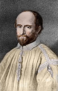 Portrét Jeana Duvergiera de Hauranne (1581-1643), abbé ze Saint-Cyran, francouzský řeholník a teolog jansenista (Jean du Vergier de Hauranne, abbé ze Saint Cyran (1581-1643) francouzský mnich, který zavedl jansenismus do Francie) Rytina z „ Les záhad od French School