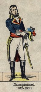 Portrét Jean Etienne Championet, generál francais (1762-1800). Obrázek Epinal z konce 19. století. od French School