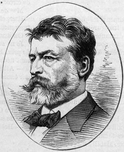 Portrét Jean Louis Ernest Meissonnier (1815-1891), francouzský malíř. Rytina v „“ Le Monde Illustré““ č. 890 ze dne 2. května 1874. od French School
