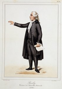 Portrét Jeana Sylvaina Baillyho (1736 - 1793) - v „“Sbírce kostýmů, zbraní a nábytku pro dějiny francouzské revoluce a impéria“ od Horace de Viel-Castel (Viel Castel) od French School