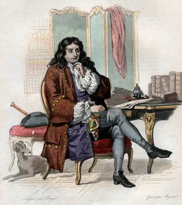 Portrét Jean de La Fontaine (Lafontaine) (1621-1695), francouzský fabulista a básník. od French School