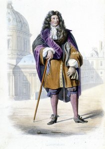 Portrét Jeana de La Fontaine, francouzského spisovatele (1621-1695) - v Ed. Mennechet, „“Le Plutarque francais““ od French School