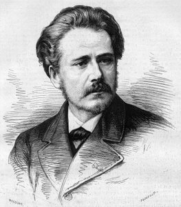 Portrét Julese Masseneta (1842-1912), francouzského skladatele. Rytina v „“ Le Monde Illustré““ č. 1047 z 5. května 1877. od French School
