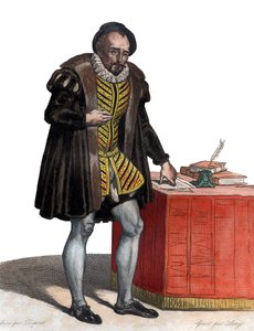 Portrét lorda Michela Eyquema de Montaigne (1533-1592), francouzského spisovatele. od French School