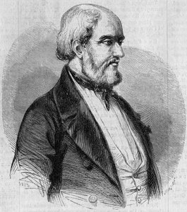 Portrét Louise Garneraye (1783-1857), francouzského námořníka, malíře a námořního historika. Rytina v „“ Le Monde Illustré““ č. 26 z 10. října od French School