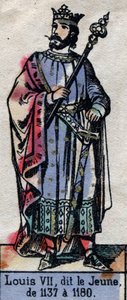 Portrét francouzského Ludvíka VII., známého jako Ludvík Mladý (1120-1180) (dynastie Kapetovců). Ilustrace z konce 19. století. od French School