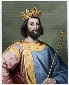 Portrét Ludvíka VII. Mladého (1120 - 1180), krále Francie - v „Histoire des Francais““ od Lavallee, rytina, sd. od French School