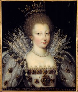 Portrét Louise Marguerite de Lorraine, princezny z Conti, malířství francouzské školy 17. století. Rozměr 0,57 x 0,47 m Chantilly, Musee Conde od French School
