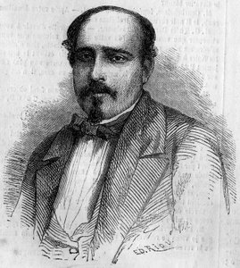 Portrét Luize Augusta Rebello da Silva (1822-1871), portugalského spisovatele. Rytina v „“ Le Monde Illustré ““ č. 227 ze 17. srpna 1861. od French School