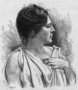 Portrét Madame Agar (Marie Leonide Charvin, dit) (1836-1891), francouzský komik. Rytina v „La gazette du dimanche““ z 21. listopadu 1895. od French School