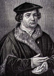 Portrét Martina Luthera (1483-1546) německý náboženský reformátor (rytina) od French School