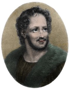 Portrét Mathurina Regniera francouzský básník (1573-1613) - Portrét Mathurina Regniera (1573-1613), francouzský satirik, rytina od French School
