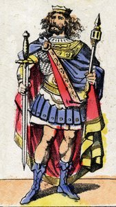 Portrét Merovee III (nebo Merowig) (asi 412-458), král Franků v letech 448 až 458. od French School