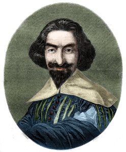 Portrét Miguela de Cervantes Saavedra (1547-1616), španělského spisovatele. Rytina z roku 1852 z obrazu Velasqueze. od French School