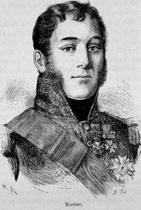 Portrét Mortiera, vévody z Trevisa (1768 - 1835), maršála Francie, zabitého při útoku Fieschi - v „Dějinách Francie“ od Henriho Martina od French School