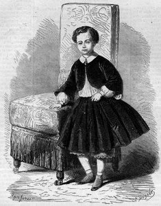 Portrét Napoleona Eugena Ludvíka Jean Joseph Bonaparte (1856-1879), známý jako princ Imperial, syn Napoleona III. Rytina v „“ Le Monde Illustré““ č. 137 z 26. listopadu od French School