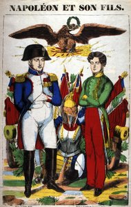 Portrét Napoleona I. a jeho syna Napoleona II. Obrázek Epinal od French School