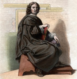 Portrét Nicolase Poussina (1594-1665), francouzského malíře. od French School