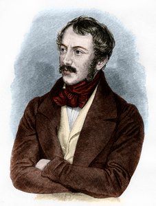 Portrét Nikolause Lenau (barevná rytina) od French School