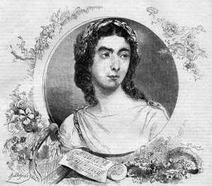 Portrét Pauline Viardotové (1821-1910), francouzské zpěvačky, v opeře „“ Orphee““ německého skladatele Cristopha Willibalda von Glucka (1714-1787). Rytina v „“ Le Monde Illustré““ č. 137 z 26. listopadu od French School